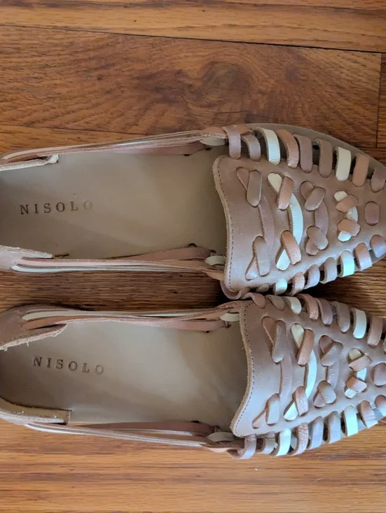 Nisolo Tan Color Block Huarache Sandals - Picture 3 of 5